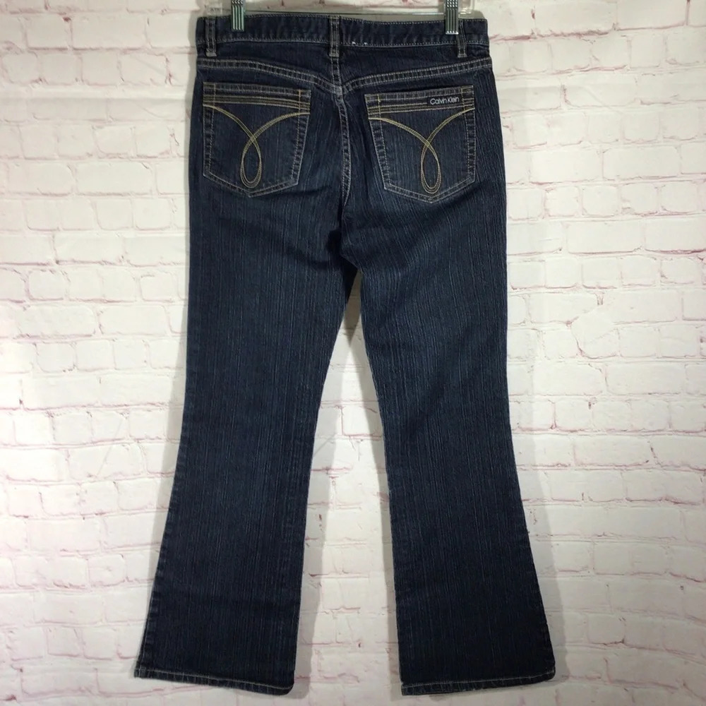 Calvin Klein Flare Denim Blue Jeans - Size 8 - Picture 4 of 10